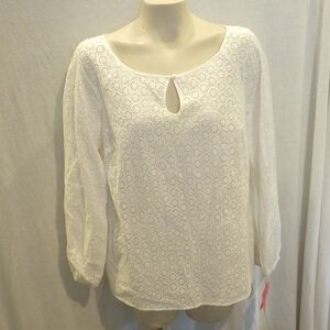 Lilly Pulitzer White Eyelet Blouse EUC
